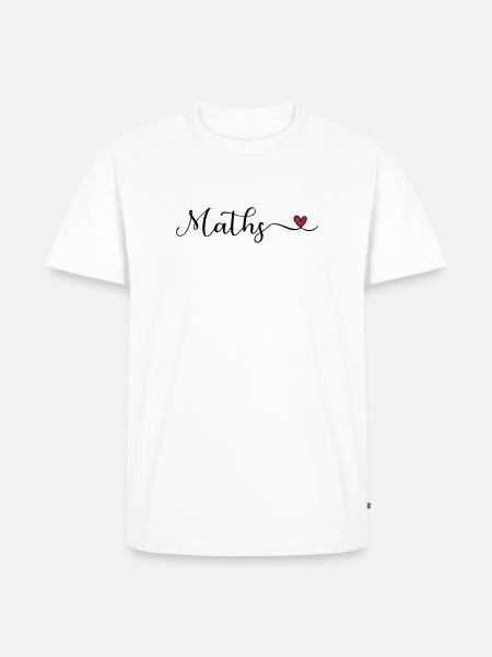 Mathematische Herztypografie - Männer Premium Bio T-Shirt - Weiß