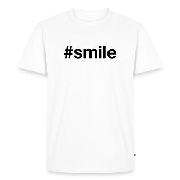 SMILE Hashtag Rire Sourire - T-shirt Premium bio Homme - blanc - Devant - Nico (187cm)