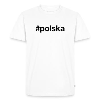 POLSKA Hashtag - POLEN - POLAND - Men's Premium Organic T-Shirt - white - Front - Nico (187cm)