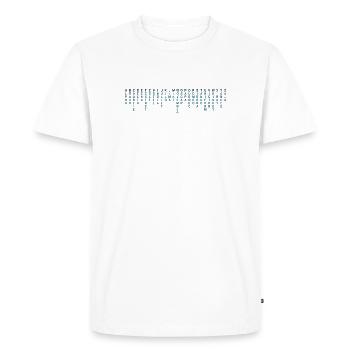 Pilote militaire Alphabet - T-shirt Premium bio Homme - blanc - Devant - Nico (187cm)