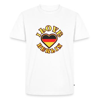 I love Berlin. Deutschland, Schwarz-Rot-Gold - Männer Premium Bio T-Shirt - Weiß - Vorne - Nico (187cm)