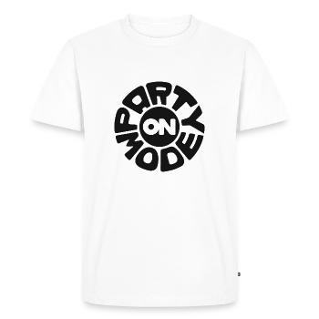 Party Mode On Big Font Fun Raves Festivals - Men's Premium Organic T-Shirt - white - Front - Nico (187cm)
