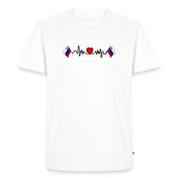 Cardio de fréquence cardiaque pour la Slovénie - T-shirt Premium bio Homme - blanc - Devant - Nico (187cm)