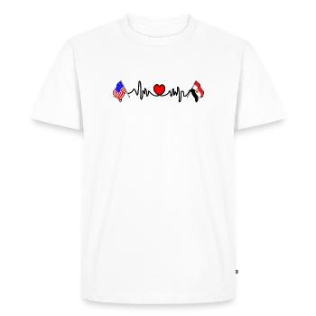 Cardio heart with USA flag and Egypt flag - Men's Premium Organic T-Shirt - white - Front - Nico (187cm)