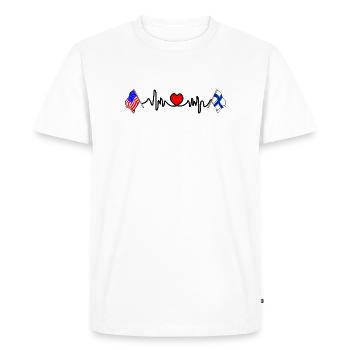 Cardio avec le drapeau des États-Unis et le drapeau de la Finlande - T-shirt Premium bio Homme - blanc - Devant - Nico (187cm)