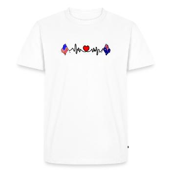 Flag of the United States USA and Flag Australia - Men's Premium Organic T-Shirt - white - Front - Nico (187cm)