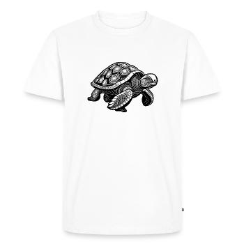 tortue terrestre, dessin de tortue - T-shirt Premium bio Homme - blanc - Devant - Nico (187cm)