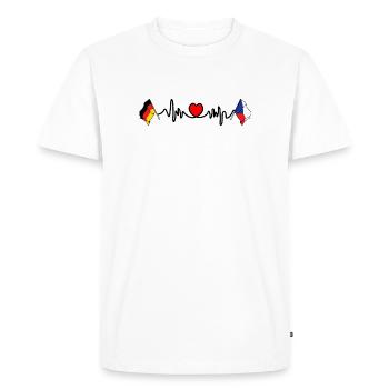 Cardio coeur avec drapeau Allemagne et drapeau République tchèque - T-shirt Premium bio Homme - blanc - Devant - Nico (187cm)