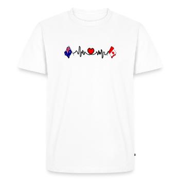 Cardio avec le drapeau de l’Australie et le drapeau du Canada - T-shirt Premium bio Homme - blanc - Devant - Nico (187cm)