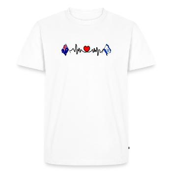 Cardio coeur avec drapeau de l’Australie et drapeau d’Israël - T-shirt Premium bio Homme - blanc - Devant - Nico (187cm)
