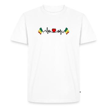 Cardio de fréquence cardiaque pour le sénégal - T-shirt Premium bio Homme - blanc - Devant - Nico (187cm)