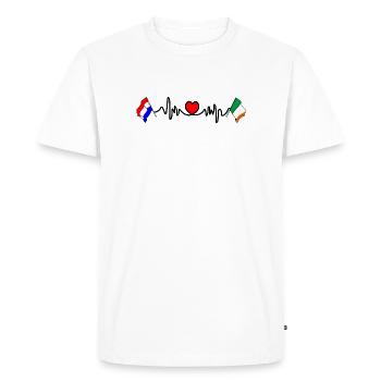 Cardio coeur avec drapeau Pays-Bas, Irlande - T-shirt Premium bio Homme - blanc - Devant - Nico (187cm)