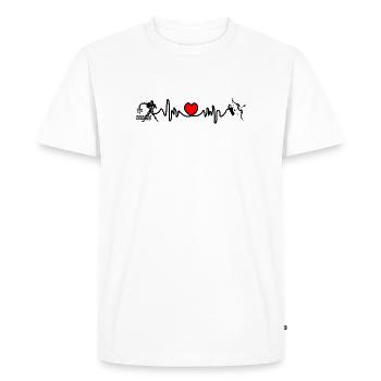 Fréquence cardiaque cardio Verseau Sagittaire - T-shirt Premium bio Homme - blanc - Devant - Nico (187cm)