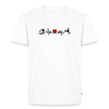 Fréquence cardiaque cardio Verseau Scorpion - T-shirt Premium bio Homme - blanc - Devant - Nico (187cm)