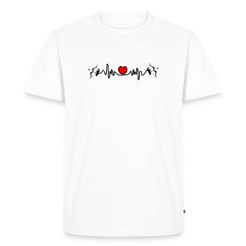 Heart rate cardio Sagittarius Sagittarius - Men's Premium Organic T-Shirt - white - Front - Nico (187cm)