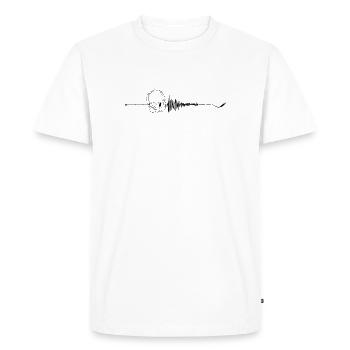 Musique d’amour Heartbeat - T-shirt Premium bio Homme - blanc - Devant - Nico (187cm)