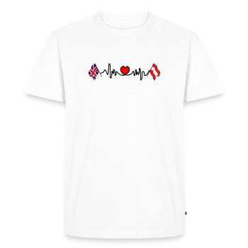 Cardio heart Flag England, flag Austria - Men's Premium Organic T-Shirt - white - Front - Nico (187cm)