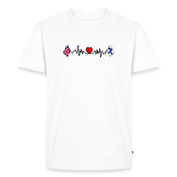 Cardio heart Drapeau Angleterre, drapeau Finlande - T-shirt Premium bio Homme - blanc - Devant - Nico (187cm)