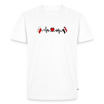 Cardio heart Flag Poland, flag Egypt - Men's Premium Organic T-Shirt - white - Front - Nico (187cm)