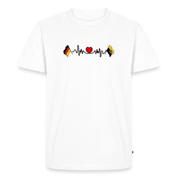 Cardio heart Flag Germany, flag saxony anhalt - Men's Premium Organic T-Shirt - white - Front - Nico (187cm)