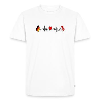 Cardio heart Flag Germany, Brandenburg - Men's Premium Organic T-Shirt - white - Front - Nico (187cm)