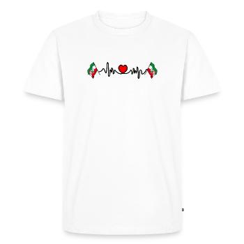 Cardio de fréquence cardiaque pour la Rhénanie-du-Nord-Westphalie - T-shirt Premium bio Homme - blanc - Devant - Nico (187cm)