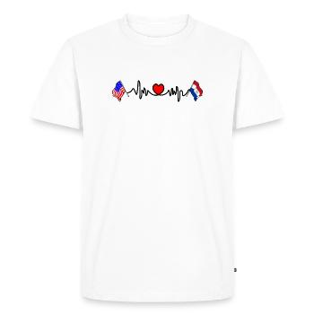 Cardio coeur Drapeau USA, drapeau Paraguay - T-shirt Premium bio Homme - blanc - Devant - Nico (187cm)