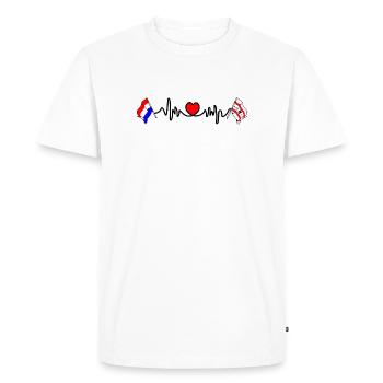 Cardio in the heart of the Flag of the Netherlands, Drenthe - Men's Premium Organic T-Shirt - white - Front - Nico (187cm)