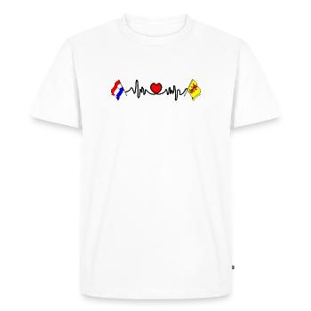 Cardio coeur Drapeau Pays-Bas, Hollande méridionale - T-shirt Premium bio Homme - blanc - Devant - Nico (187cm)