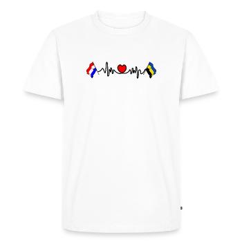 Cardio coeur Drapeau Pays-Bas, drapeau Gueldre - T-shirt Premium bio Homme - blanc - Devant - Nico (187cm)