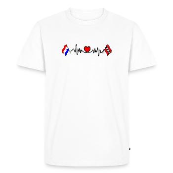 Cardio coeur Drapeau Pays-Bas, Amsterdam - T-shirt Premium bio Homme - blanc - Devant - Nico (187cm)