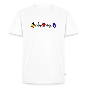 Cardio coeur Drapeau Belgique, Bruxelles - T-shirt Premium bio Homme - blanc - Devant - Nico (187cm)