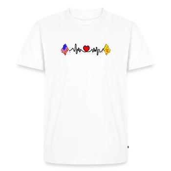Cardio heart with USA flag and New Mexico flag - Men's Premium Organic T-Shirt - white - Front - Nico (187cm)