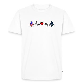 Cardio heart with USA flag and Vermont flag - Men's Premium Organic T-Shirt - white - Front - Nico (187cm)