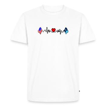 Cardio cardiaque avec drapeau des États-Unis et drapeau du Minnesota - T-shirt Premium bio Homme - blanc - Devant - Nico (187cm)