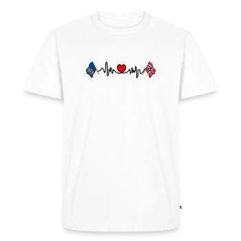 Cardio cardio d’Oslo avec drapeau de la Norvège - T-shirt Premium bio Homme - blanc - Devant - Nico (187cm)