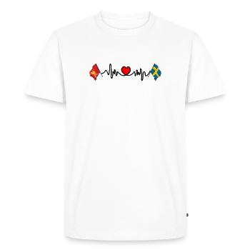 Fréquence cardiaque Suède – Östergötland - T-shirt Premium bio Homme - blanc - Devant - Nico (187cm)