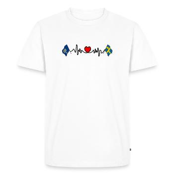 Dalécarlie et Suède – Au rythme de vos racines - T-shirt Premium bio Homme - blanc - Devant - Nico (187cm)