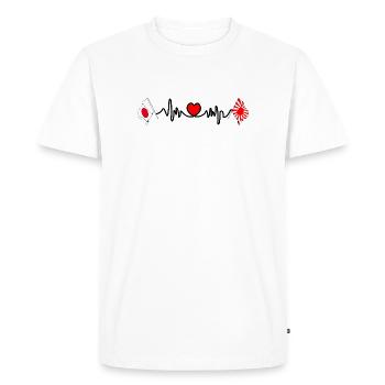 Fréquence cardiaque avec le Japon et le soleil levant - T-shirt Premium bio Homme - blanc - Devant - Nico (187cm)