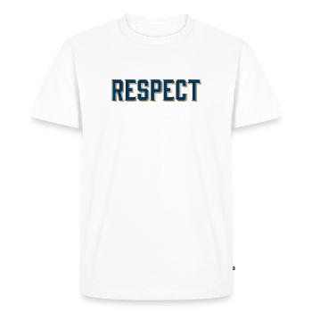 Abstract respect design with bold colors - Men's Premium Organic T-Shirt - white - Front - Nico (187cm)
