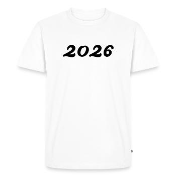 2026 - T-shirt Premium bio Homme - blanc - Devant - Nico (187cm)