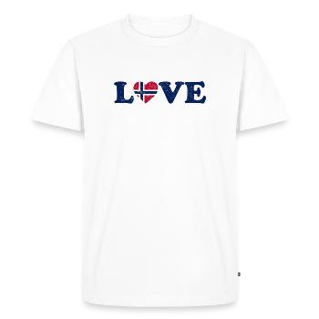 Amour - Drapeau de la Norvège - Norvège - Norvège - T-shirt Premium bio Homme - blanc - Devant - Nico (187cm)