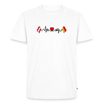 Battement de cœur des drapeaux du Burgenland - T-shirt Premium bio Homme - blanc - Devant - Nico (187cm)