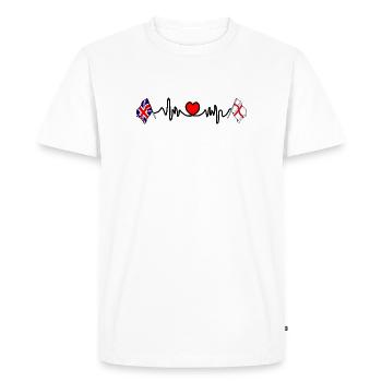 City of London & UK Heartbeat - T-shirt Premium bio Homme - blanc - Devant - Nico (187cm)