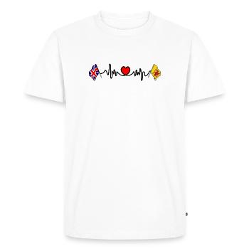 omerset flag + heartbeat + UK flag - Men's Premium Organic T-Shirt - white - Front - Nico (187cm)