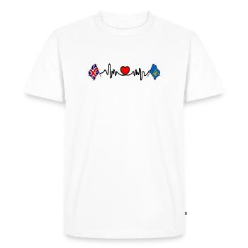 Suffolk & Great Britain Heartbeat - Men's Premium Organic T-Shirt - white - Front - Nico (187cm)