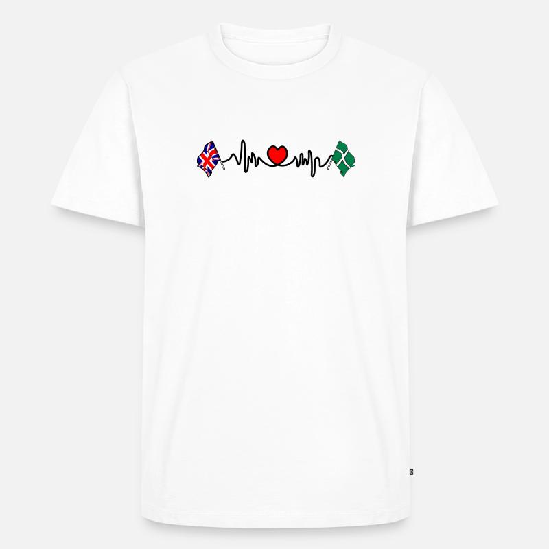 Devon & Großbritannien Herzschlag - Männer Premium Bio T-Shirt - Weiß