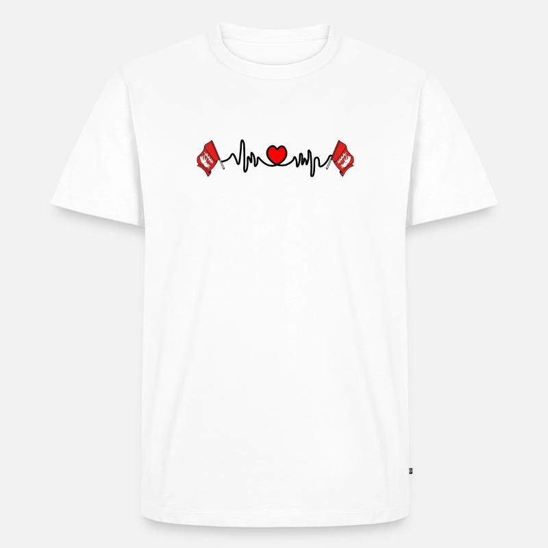 Warwickshire Herzfrequenz - Männer Premium Bio T-Shirt - Weiß