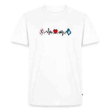 Yorkshire + battement de cœur + drapeau Angleterre - T-shirt Premium bio Homme - blanc - Devant - Nico (187cm)