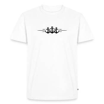 Ligne de symbole d’ancre - T-shirt Premium bio Homme - blanc - Devant - Nico (187cm)